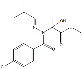 methyl 1-(4-chlorobenzoyl)-5-hydroxy-3-isopropyl-4,5-dihydro-1H-pyrazole-5-carboxylate Struktur