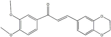 3-(2,3-dihydro-1,4-benzodioxin-6-yl)-1-(3,4-dimethoxyphenyl)-2-propen-1-one Struktur