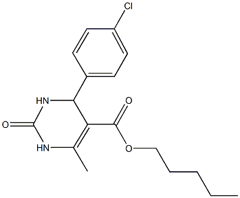 pentyl 4-(4-chlorophenyl)-6-methyl-2-oxo-1,2,3,4-tetrahydro-5-pyrimidinecarboxylate Struktur