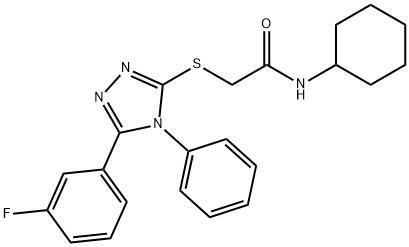 N-cyclohexyl-2-{[5-(3-fluorophenyl)-4-phenyl-4H-1,2,4-triazol-3-yl]sulfanyl}acetamide Struktur