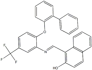 1-({[2-([1,1'-biphenyl]-2-yloxy)-5-(trifluoromethyl)phenyl]imino}methyl)-2-naphthol Struktur