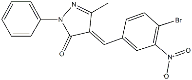 4-{4-bromo-3-nitrobenzylidene}-5-methyl-2-phenyl-2,4-dihydro-3H-pyrazol-3-one Struktur