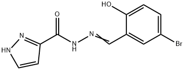 N'-(5-bromo-2-hydroxybenzylidene)-1H-pyrazole-5-carbohydrazide Struktur