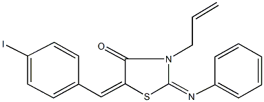 3-allyl-5-(4-iodobenzylidene)-2-(phenylimino)-1,3-thiazolidin-4-one Struktur