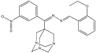 2-ethoxybenzaldehyde [{3-nitrophenyl}(1,3,5-triazatricyclo[3.3.1.1~3,7~]dec-7-yl)methylene]hydrazone Struktur