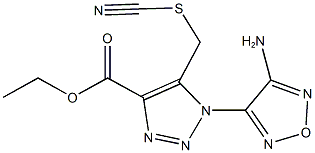 ethyl 1-(4-amino-1,2,5-oxadiazol-3-yl)-5-[(cyanosulfanyl)methyl]-1H-1,2,3-triazole-4-carboxylate Struktur