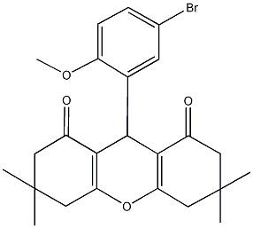 9-(5-bromo-2-methoxyphenyl)-3,3,6,6-tetramethyl-3,4,5,6,7,9-hexahydro-1H-xanthene-1,8(2H)-dione Struktur