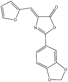 2-(1,3-benzodioxol-5-yl)-4-(2-furylmethylene)-1,3-oxazol-5(4H)-one Struktur