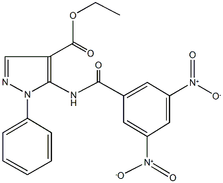 ethyl 5-({3,5-bisnitrobenzoyl}amino)-1-phenyl-1H-pyrazole-4-carboxylate Struktur