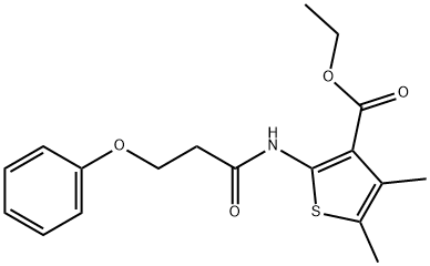 ethyl 4,5-dimethyl-2-[(3-phenoxypropanoyl)amino]-3-thiophenecarboxylate Struktur