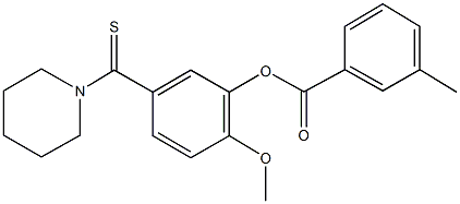 2-methoxy-5-(1-piperidinylcarbothioyl)phenyl 3-methylbenzoate Struktur