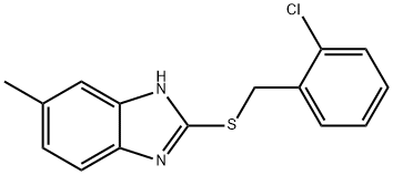 2-chlorobenzyl 5-methyl-1H-benzimidazol-2-yl sulfide Struktur