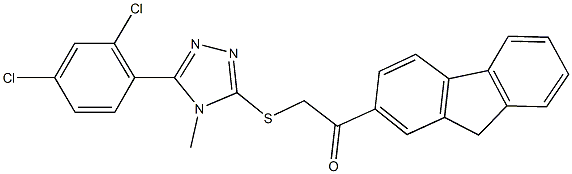 2-{[5-(2,4-dichlorophenyl)-4-methyl-4H-1,2,4-triazol-3-yl]sulfanyl}-1-(9H-fluoren-2-yl)ethanone Struktur