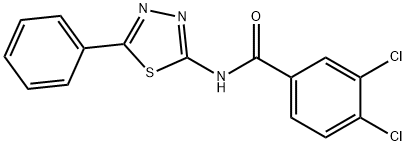 3,4-dichloro-N-(5-phenyl-1,3,4-thiadiazol-2-yl)benzamide Struktur