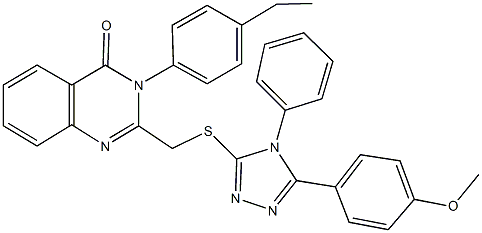 3-(4-ethylphenyl)-2-({[5-(4-methoxyphenyl)-4-phenyl-4H-1,2,4-triazol-3-yl]sulfanyl}methyl)-4(3H)-quinazolinone Struktur