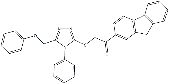 1-(9H-fluoren-2-yl)-2-{[5-(phenoxymethyl)-4-phenyl-4H-1,2,4-triazol-3-yl]sulfanyl}ethanone Struktur