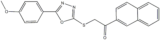 2-{[5-(4-methoxyphenyl)-1,3,4-oxadiazol-2-yl]sulfanyl}-1-(2-naphthyl)ethanone Struktur