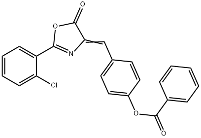 4-[(2-(2-chlorophenyl)-5-oxo-1,3-oxazol-4(5H)-ylidene)methyl]phenyl benzoate Struktur