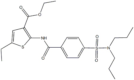 ethyl 2-({4-[(dipropylamino)sulfonyl]benzoyl}amino)-5-ethyl-3-thiophenecarboxylate Struktur