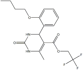 2,2,2-trifluoroethyl 4-(2-butoxyphenyl)-6-methyl-2-oxo-1,2,3,4-tetrahydro-5-pyrimidinecarboxylate Struktur