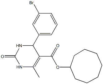 cyclooctyl 4-(3-bromophenyl)-6-methyl-2-oxo-1,2,3,4-tetrahydro-5-pyrimidinecarboxylate Struktur