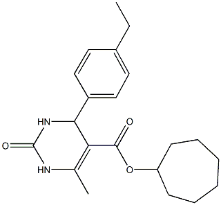 cycloheptyl 4-(4-ethylphenyl)-6-methyl-2-oxo-1,2,3,4-tetrahydro-5-pyrimidinecarboxylate Struktur