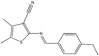 2-[(4-ethylbenzylidene)amino]-4,5-dimethyl-3-thiophenecarbonitrile Struktur