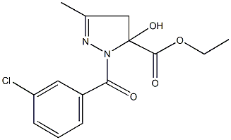 ethyl 1-(3-chlorobenzoyl)-5-hydroxy-3-methyl-4,5-dihydro-1H-pyrazole-5-carboxylate Struktur