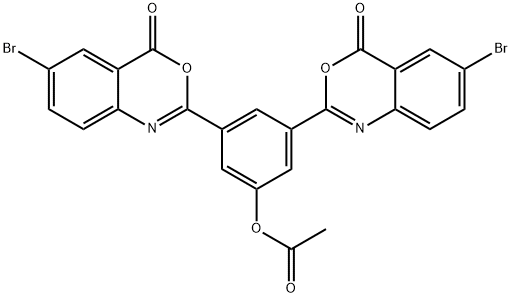 3,5-bis(6-bromo-4-oxo-4H-3,1-benzoxazin-2-yl)phenyl acetate Struktur