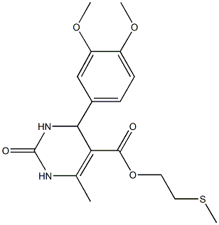 2-(methylsulfanyl)ethyl 4-(3,4-dimethoxyphenyl)-6-methyl-2-oxo-1,2,3,4-tetrahydro-5-pyrimidinecarboxylate Struktur