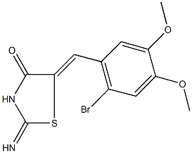 5-(2-bromo-4,5-dimethoxybenzylidene)-2-imino-1,3-thiazolidin-4-one Struktur