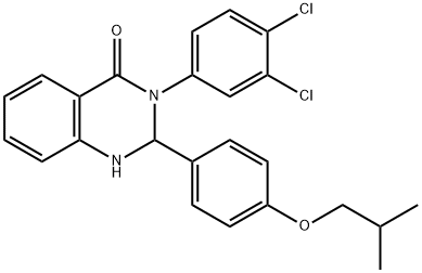 3-(3,4-dichlorophenyl)-2-(4-isobutoxyphenyl)-2,3-dihydro-4(1H)-quinazolinone Struktur