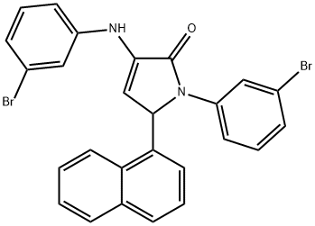 3-(3-bromoanilino)-1-(3-bromophenyl)-5-(1-naphthyl)-1,5-dihydro-2H-pyrrol-2-one Struktur