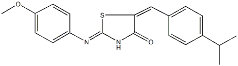 5-(4-isopropylbenzylidene)-2-[(4-methoxyphenyl)imino]-1,3-thiazolidin-4-one Struktur