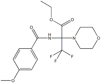 ethyl 3,3,3-trifluoro-2-[(4-methoxybenzoyl)amino]-2-(4-morpholinyl)propanoate Struktur