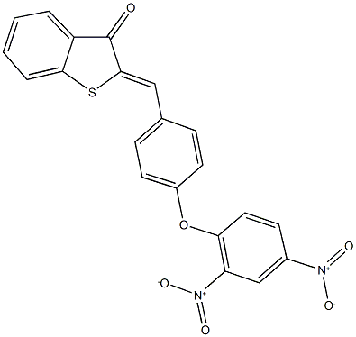 2-(4-{2,4-bisnitrophenoxy}benzylidene)-1-benzothiophen-3(2H)-one Struktur