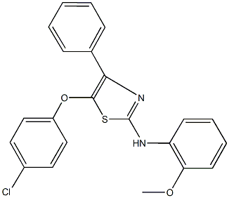 5-(4-chlorophenoxy)-N-(2-methoxyphenyl)-4-phenyl-1,3-thiazol-2-amine Struktur