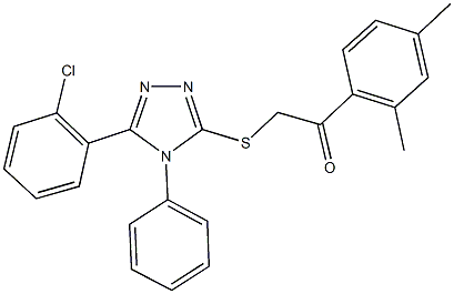 2-{[5-(2-chlorophenyl)-4-phenyl-4H-1,2,4-triazol-3-yl]sulfanyl}-1-(2,4-dimethylphenyl)ethanone Struktur