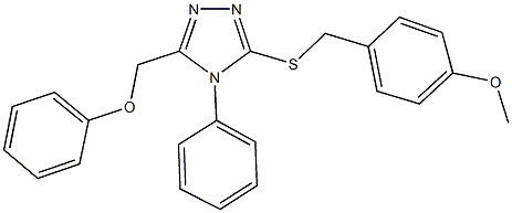 3-[(4-methoxybenzyl)sulfanyl]-5-(phenoxymethyl)-4-phenyl-4H-1,2,4-triazole Struktur