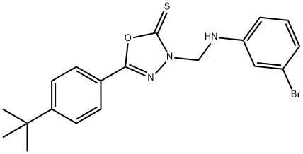 3-[(3-bromoanilino)methyl]-5-(4-tert-butylphenyl)-1,3,4-oxadiazole-2(3H)-thione Struktur