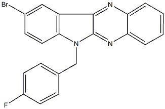 9-bromo-6-(4-fluorobenzyl)-6H-indolo[2,3-b]quinoxaline Struktur