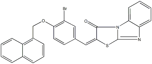 2-[3-bromo-4-(1-naphthylmethoxy)benzylidene][1,3]thiazolo[3,2-a]benzimidazol-3(2H)-one Struktur