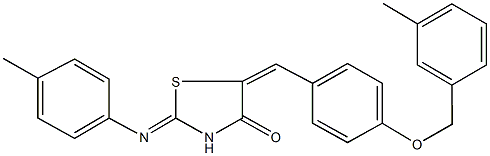 5-{4-[(3-methylbenzyl)oxy]benzylidene}-2-[(4-methylphenyl)imino]-1,3-thiazolidin-4-one Struktur