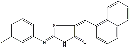 2-[(3-methylphenyl)imino]-5-(1-naphthylmethylene)-1,3-thiazolidin-4-one Struktur