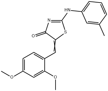 5-(2,4-dimethoxybenzylidene)-2-[(3-methylphenyl)imino]-1,3-thiazolidin-4-one Struktur