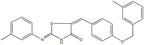 5-{4-[(3-methylbenzyl)oxy]benzylidene}-2-[(3-methylphenyl)imino]-1,3-thiazolidin-4-one Struktur