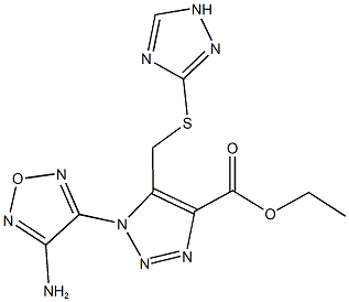 ethyl 1-(4-amino-1,2,5-oxadiazol-3-yl)-5-[(1H-1,2,4-triazol-3-ylsulfanyl)methyl]-1H-1,2,3-triazole-4-carboxylate Struktur