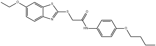 N-(4-butoxyphenyl)-2-[(6-ethoxy-1,3-benzothiazol-2-yl)sulfanyl]acetamide Struktur