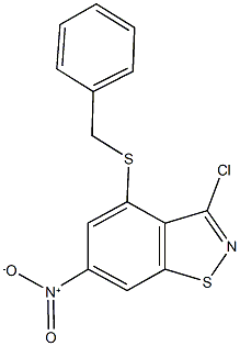 4-(benzylsulfanyl)-3-chloro-6-nitro-1,2-benzisothiazole Struktur