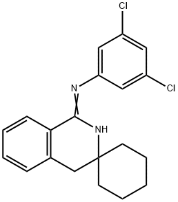 3,5-dichloro-N-[3,4-dihydrospiro(isoquinoline-3,1'-cyclohexane)-1(2H)-ylidene]aniline Struktur